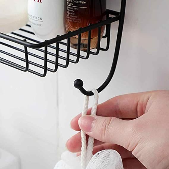 2 Layer Multipurpose Wall Rack, Kitchen Bathroom Corner Shelf Organizer, Bathroom Shower Caddy Basket, Soap Dish Holder Shelf With Hooks, Hanging Shower Caddy Rack, Self Adhesive Storage Organizer 2 Layer Multipurpose Wall Rack, Kitchen Bathroom Corner Shelf Organizer, Bathroom Shower Caddy Basket, Soap Dish Holder Shelf With Hooks, Hanging Shower Caddy Rack, Self Adhesive Storage Organizer